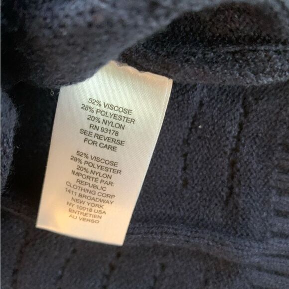 Truth Republic Pleated Puff Sleeve Cardigan Navy Blue woman’s size large preppy - Picture 11 of 13